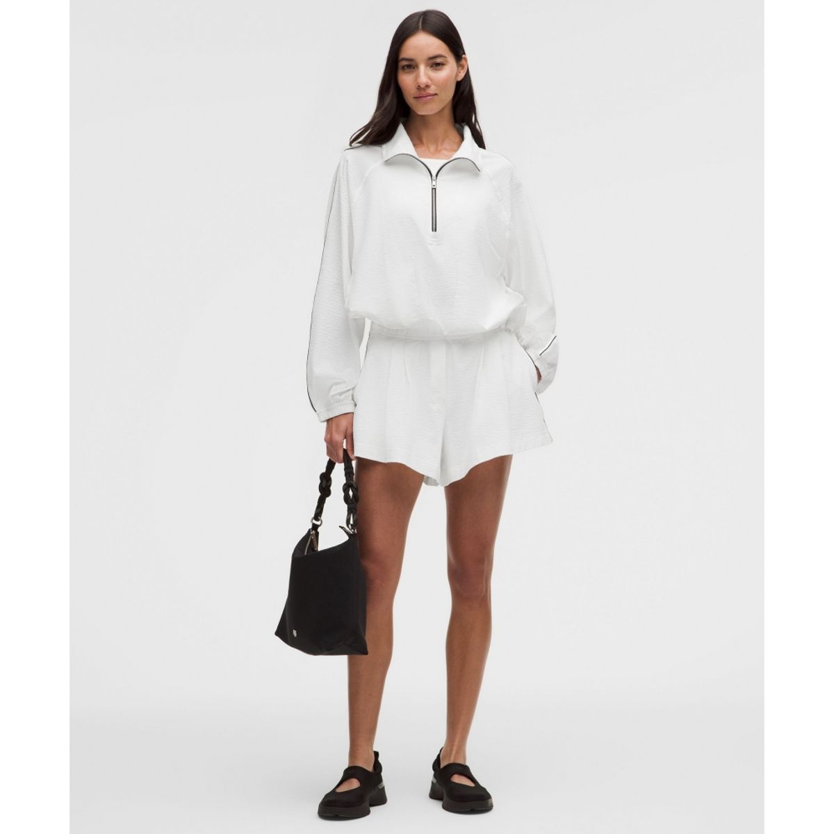 룰루레몬(LULULEMON) 시어서커 WovenAir 하이라이즈 플리티드 쇼츠 3.5inch  WHWH