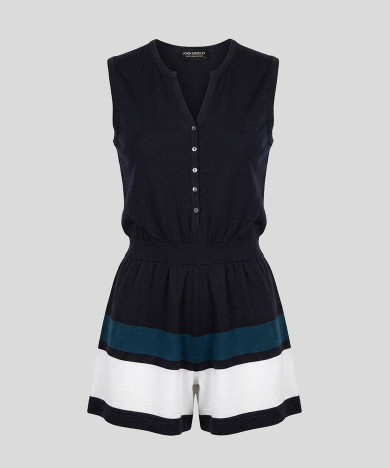 HAYA Sleeveless Short Jumpsuit Sea Island Cotton Knit Heritage 4 Colors