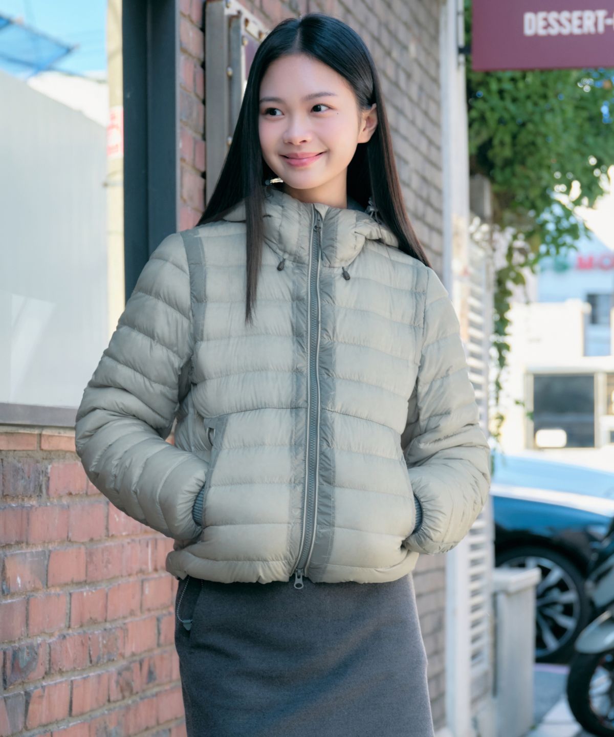 무신사 스탠다드 우먼(MUSINSA STANDARD WOMAN) [시티 레저] 우먼즈 시어 후디드 라이트 다운 재킷 [라이트 그레이]