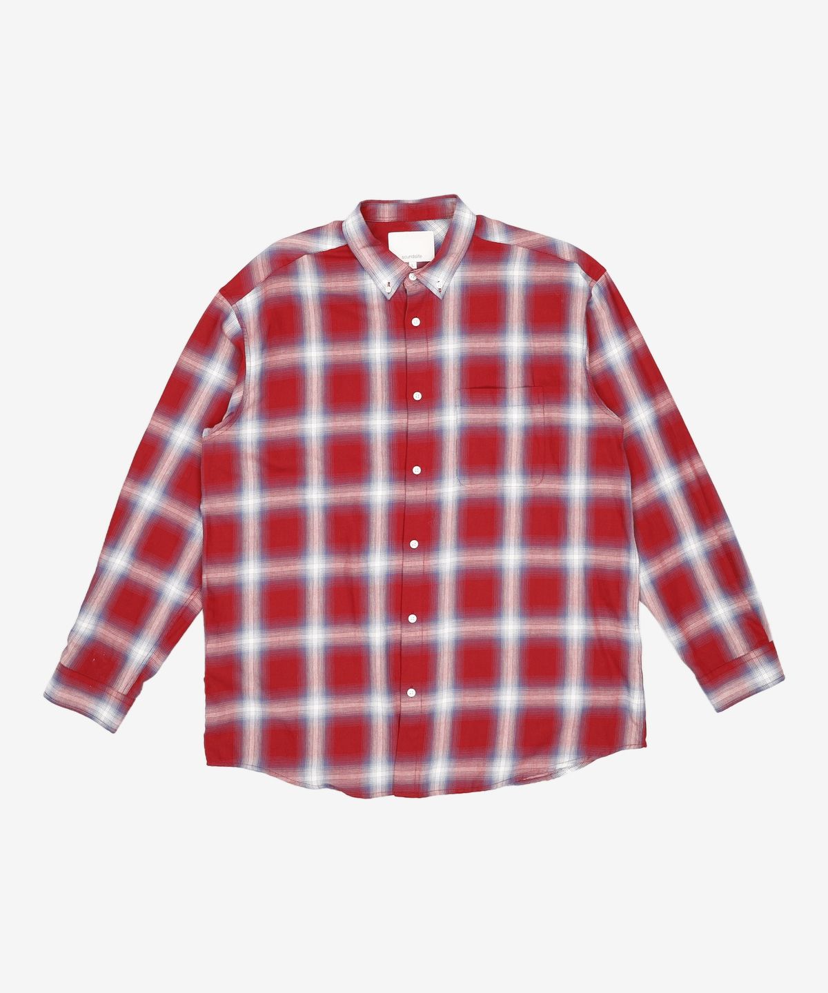 사운즈라이프(SOUNDSLIFE) Ombre Check Shirt Red L