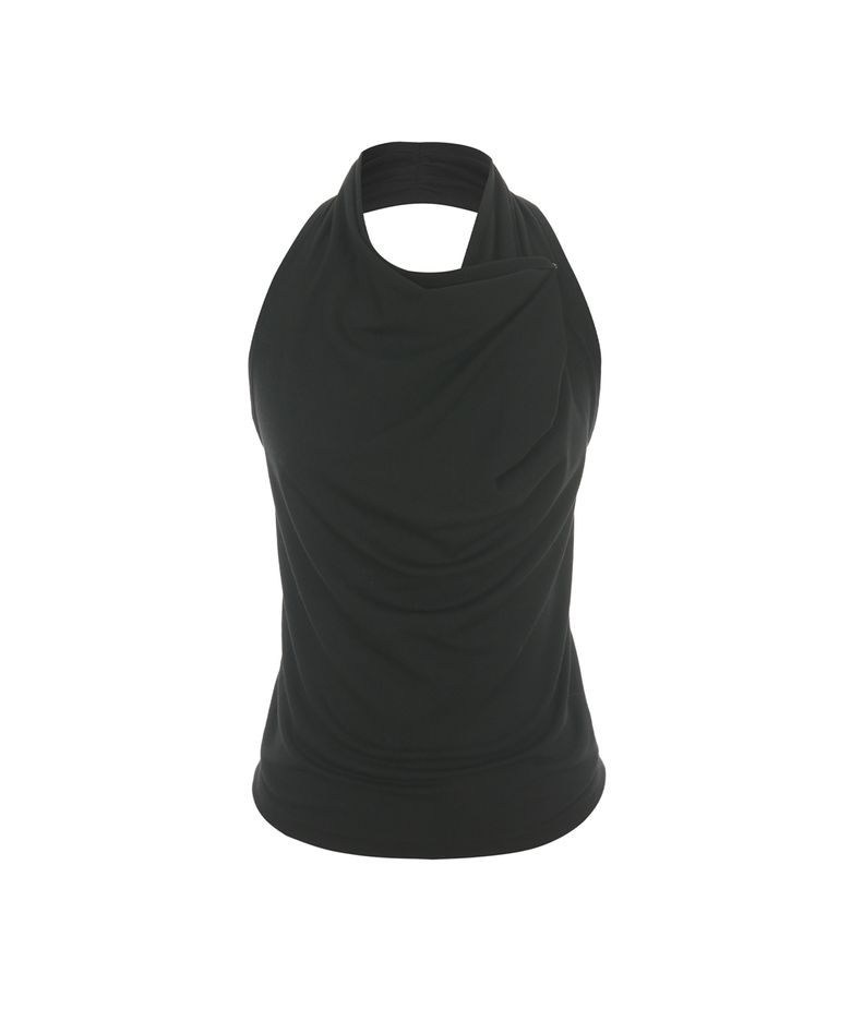 Jersey button drape Top 001
