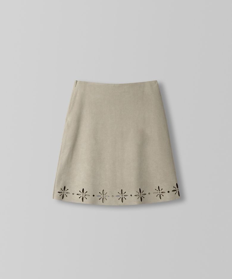 Lotus Suede Skirt_Beige