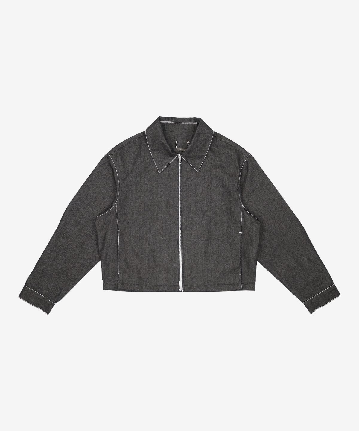 몽돌(MONGDOL) 미니멀 집업 크롭 자켓 데님블랙 MDJK009BLACK S