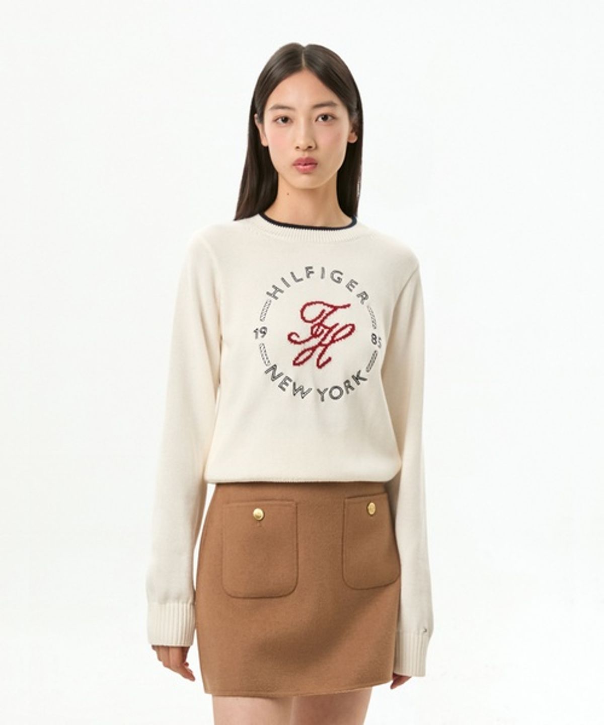 타미힐피거(TOMMY HILFIGER) 스크립트 로고 크루넥 스웨터 (T22G6KTO032WT1Z00)