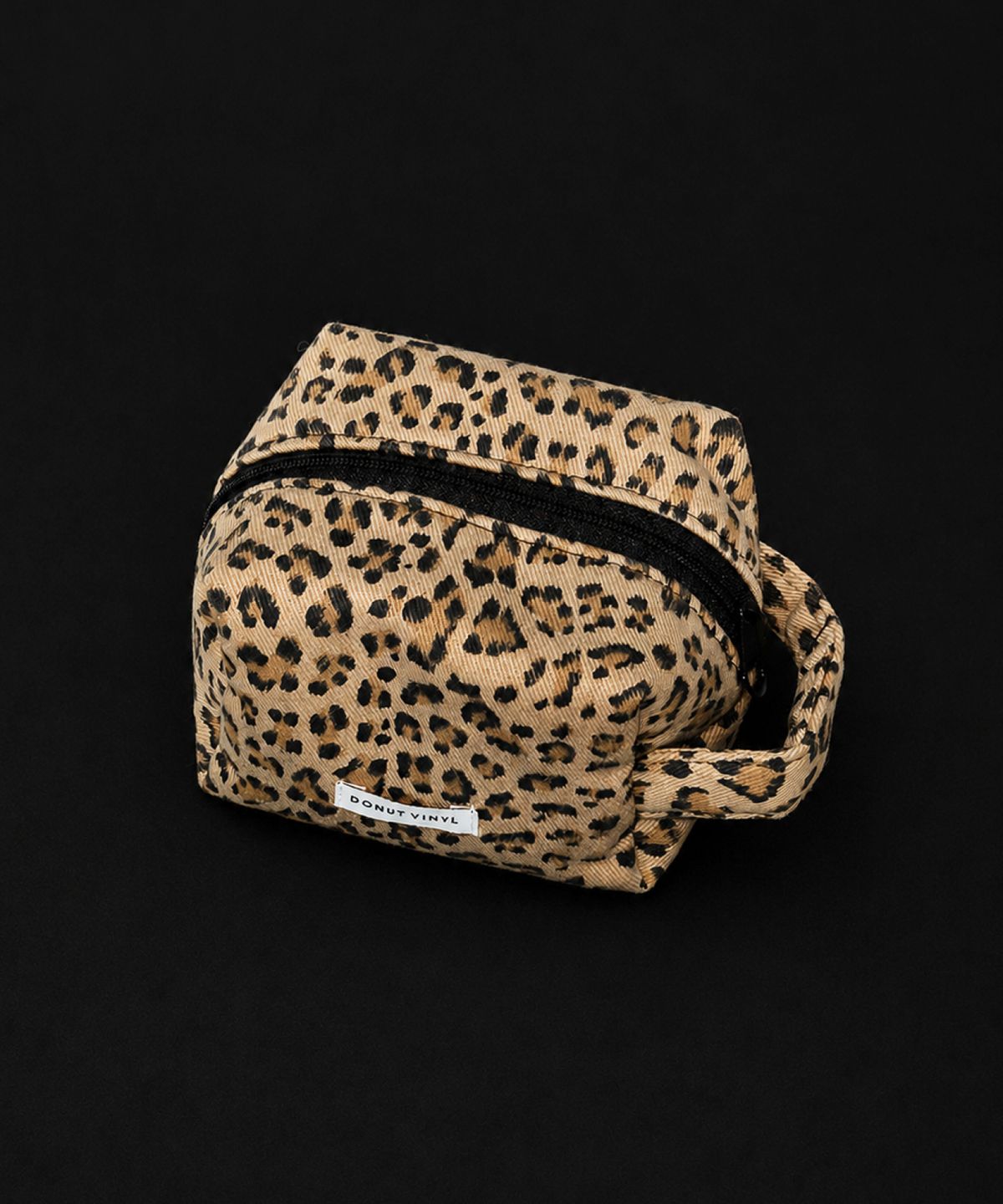 도넛바이닐샵(DONUTVINYLSHOP) leopard handle cube pouch (S)