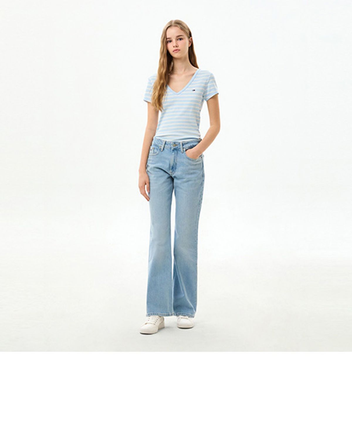 타미진스(TOMMY JEANS) 클레오 코튼 블렌드 데님 팬츠 (T32G6NEF54TWT11AB)