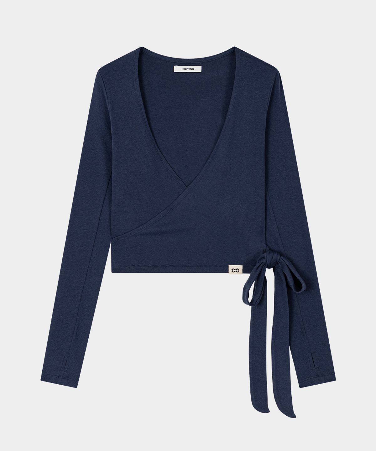 키시닝(KISYNING) Yoga Flow Wrap Cardigan (Navy)