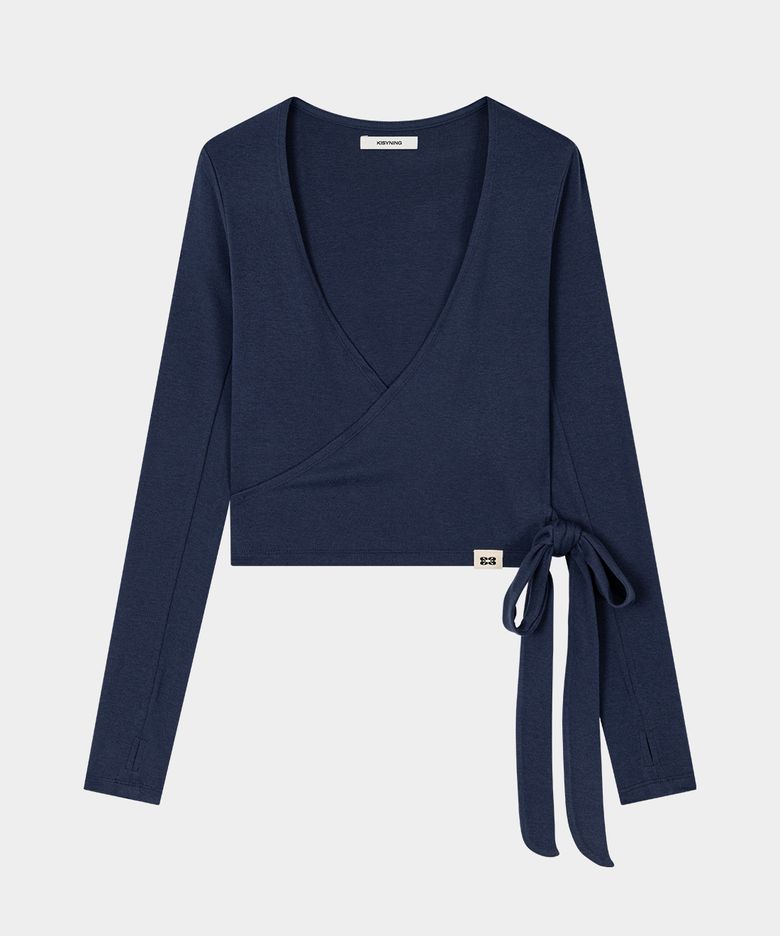 Yoga Flow Wrap Cardigan (Navy)