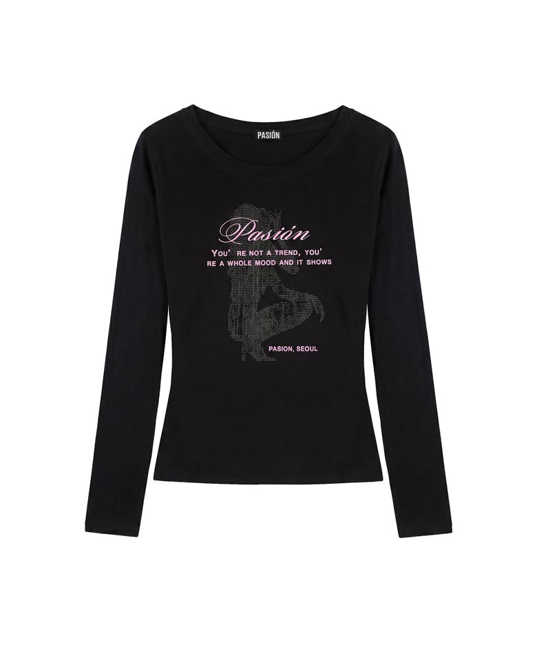 무드 시그널 긴팔티_블랙  Mood signal Long sleeve tee_Black
