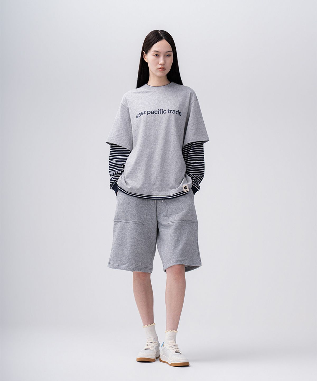 이피티(EPT) STRIPED LAYERED T-SHIRT (H/GREY)