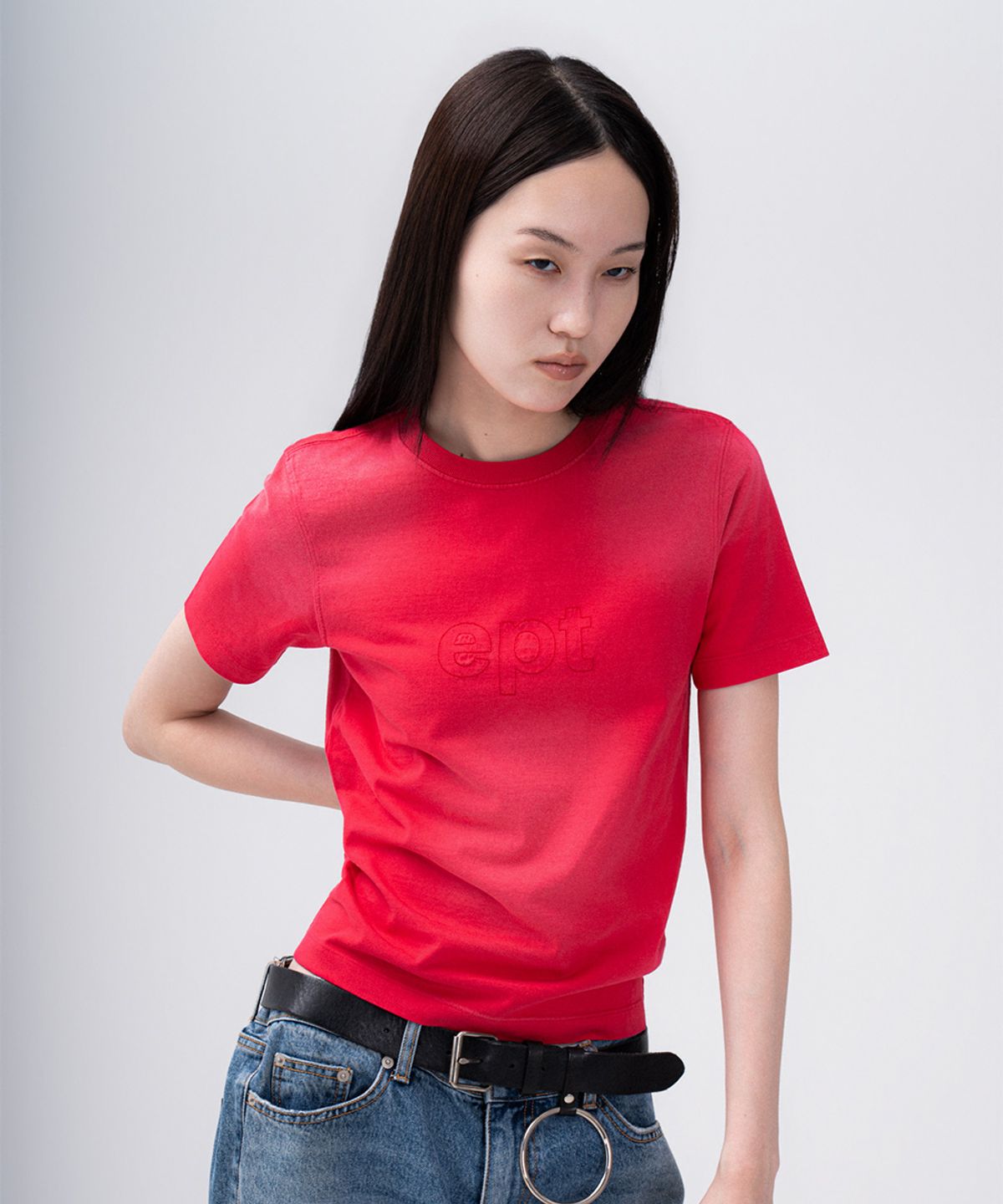 이피티(EPT) CLASSIC LOGO WASHED T-SHIRT (RED)