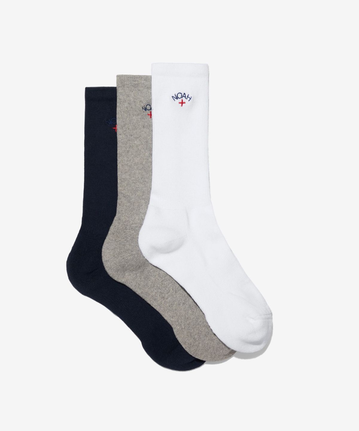 노아(NOAH) (U) 코어 로고 삭스 3팩 화이트 헤더그레이 네이비 CORE LOGO SOCK 3-PACK