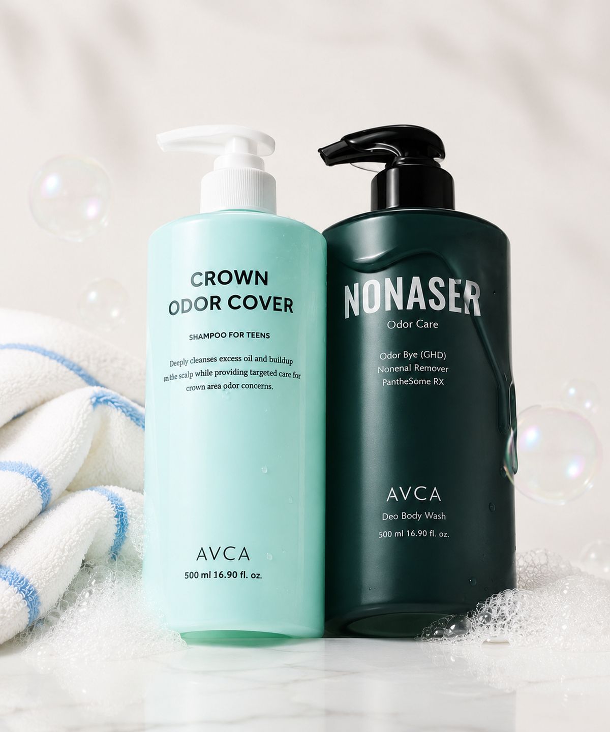 아브카(AVCA) 체취 케어 세트[바디워시 500ml 1개+샴푸 500ml 1개]