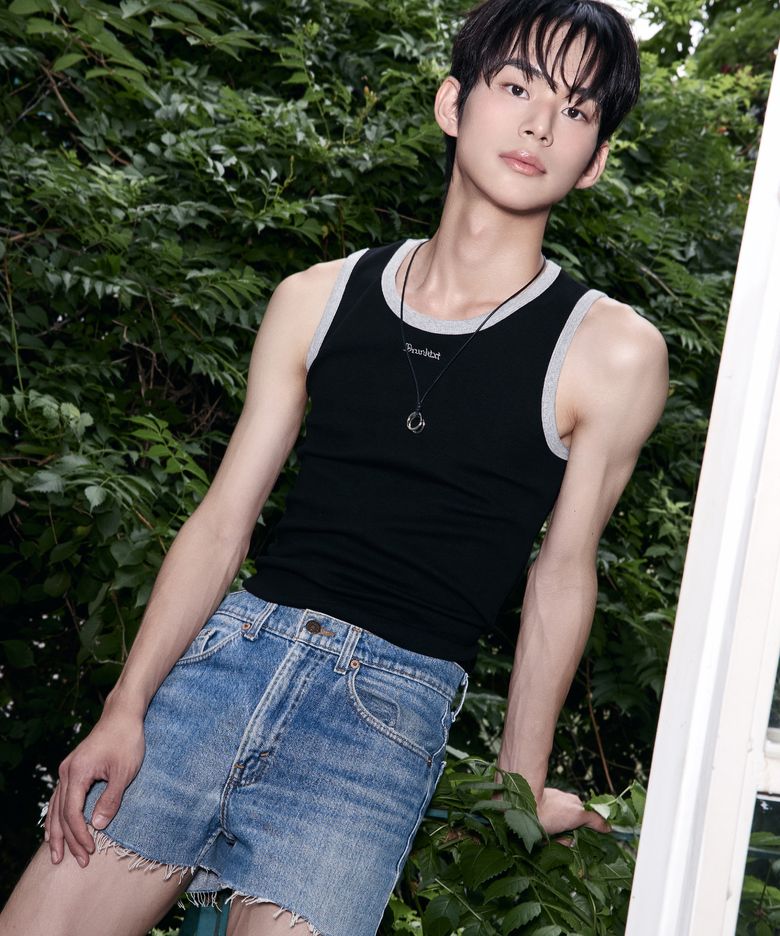 [Drunktxt X Khaki Studio] Layered Two-Tone Tank Top [Gray/Black]