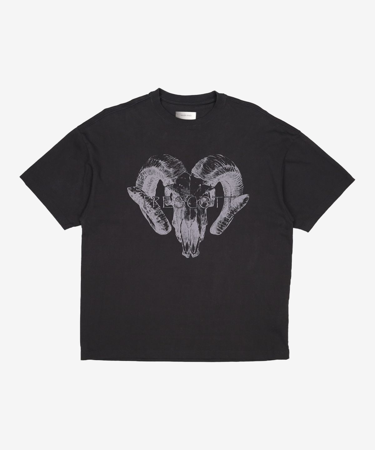 메종미네드(MAISON MINED) SKULL GOAT HALF T BLACK M