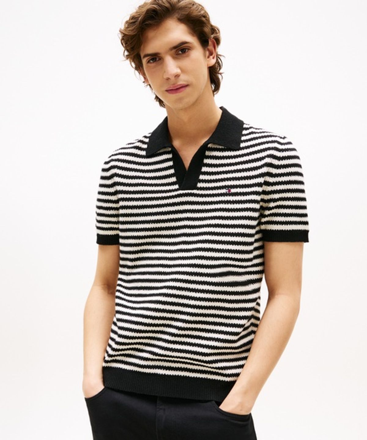타미힐피거(TOMMY HILFIGER) 니트 텍스처 폴로 티셔츠 (T12G6KPN080MT20A4)