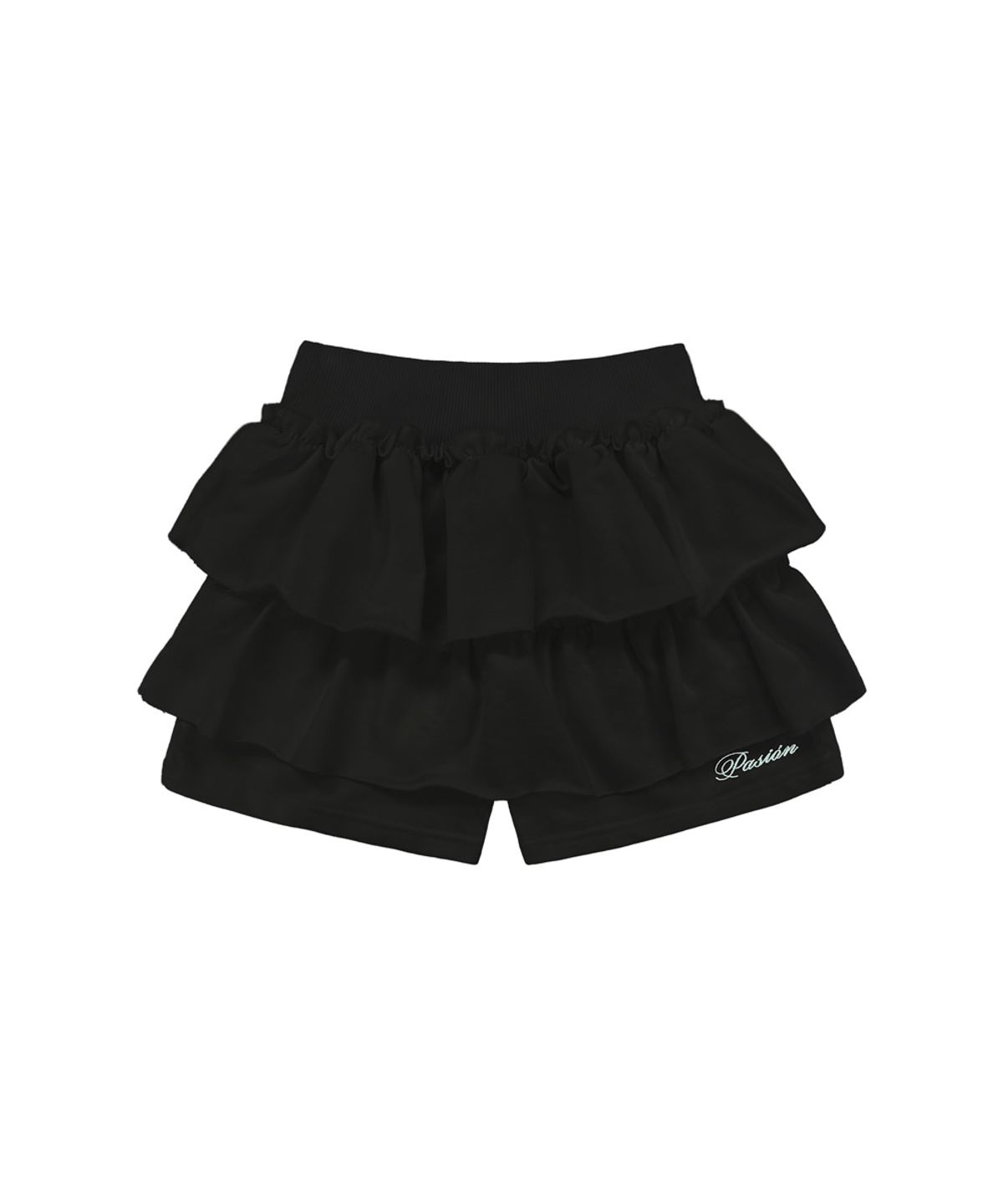 파시온(PASION) 러플 팝 미니 스커트_블랙 Ruffle Pop Mini Skirt_Black