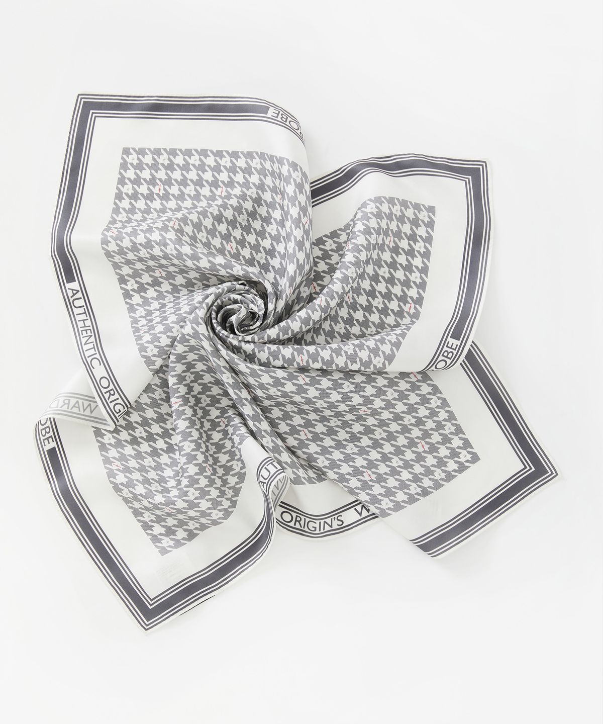 에이오더블유(AOW) HOUNDTOOTH PATTERN SILK SCARF