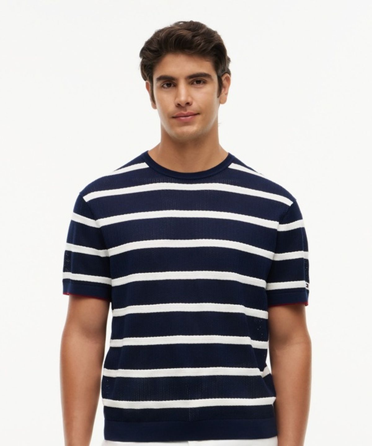 타미힐피거(TOMMY HILFIGER) 니트 브레톤 스트라이프 티셔츠 (T12G6KPO020MT1DCC)