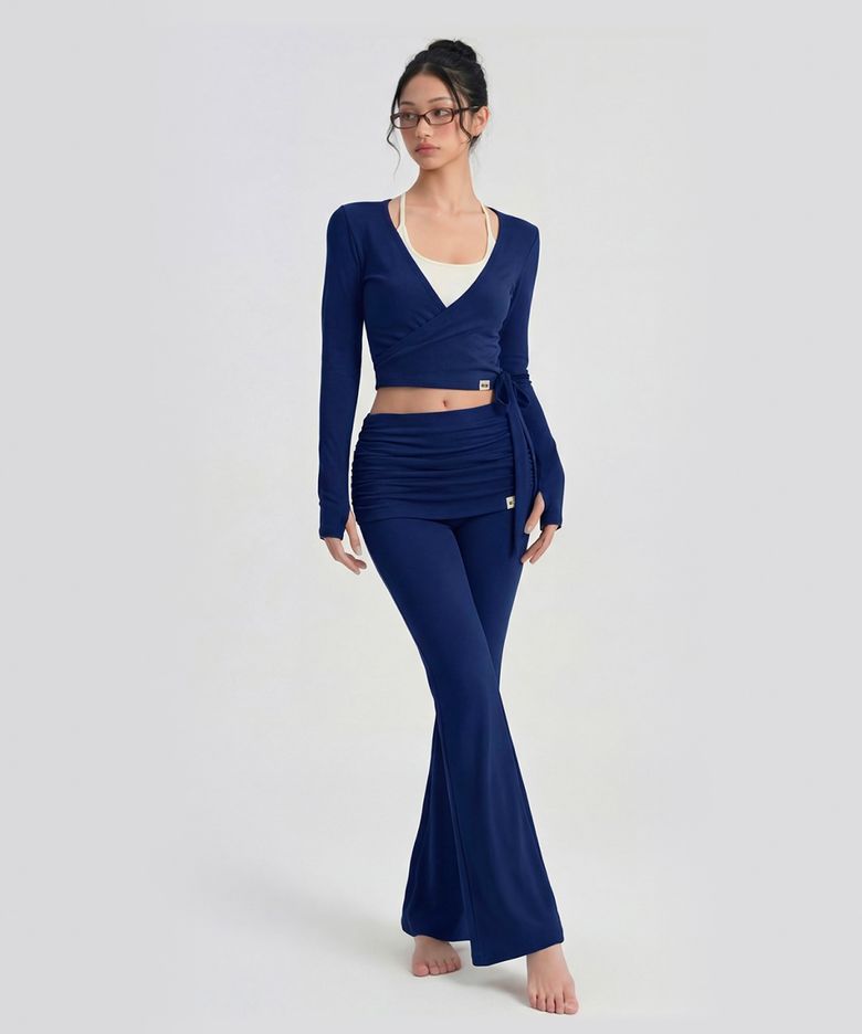 Yoga Flow Foldover Pants (Navy)
