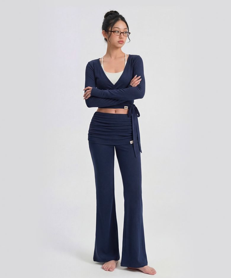 Yoga Flow Foldover Pants (Indigo Blue)