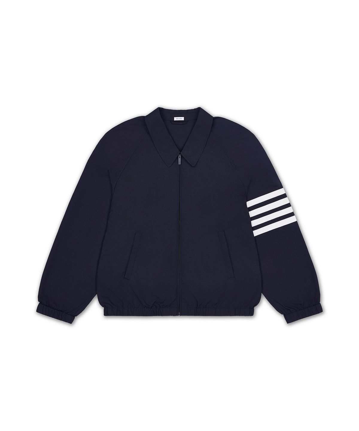 톰 브라운(THOM BROWNE) 샤이니 립스탑 집 프론트 래글런 코치 재킷 - 네이비 / MJO264CF1095415