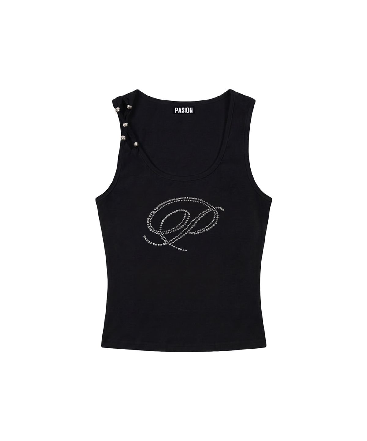 파시온(PASION) 비쥬 슬림 나시_블랙 Bijou Slim Sleeveless_Black