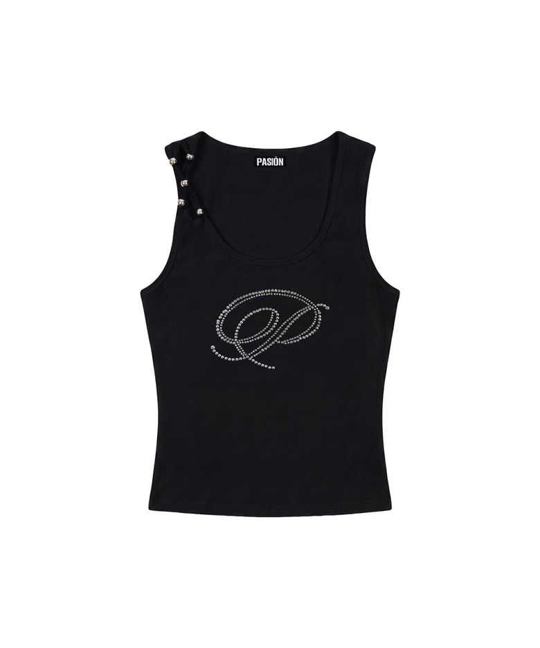비쥬 슬림 나시_블랙 Bijou Slim Sleeveless_Black