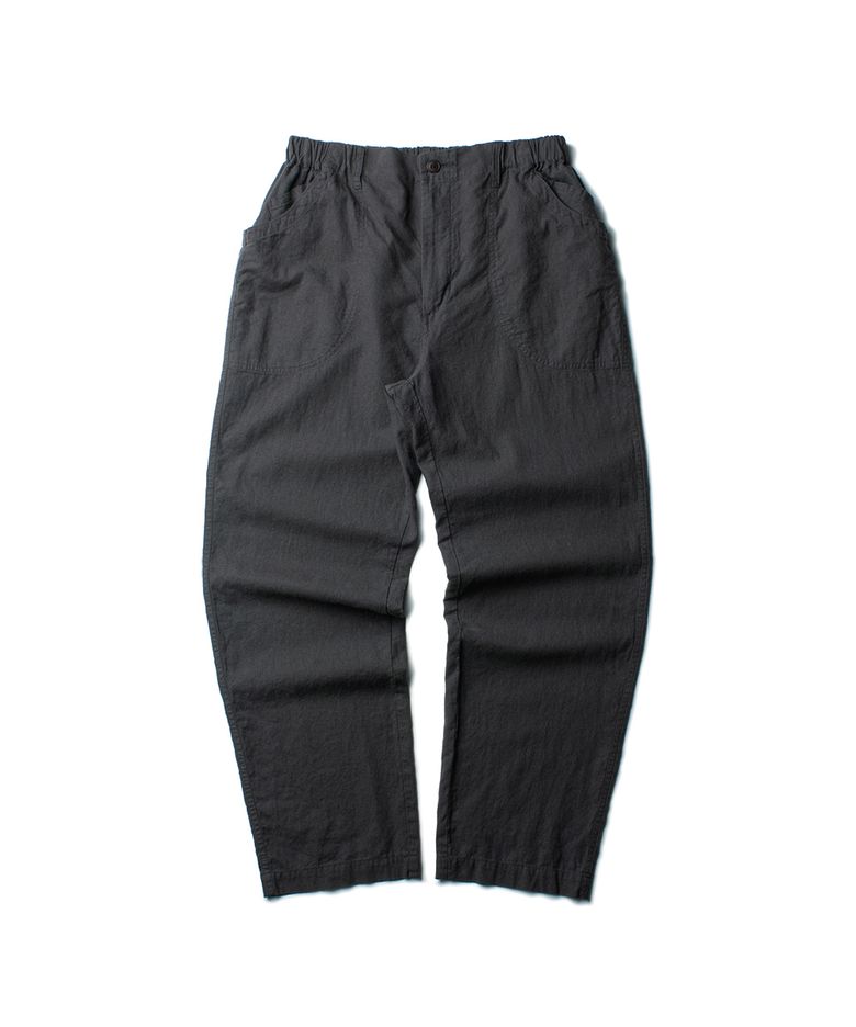 LINEN COTTON DOMINGO PANTS [OLIVE CHARCOAL]