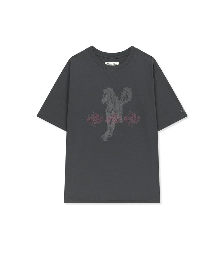 MATIN PACE SPRINT GRAFFITI TOP IN CHARCOAL