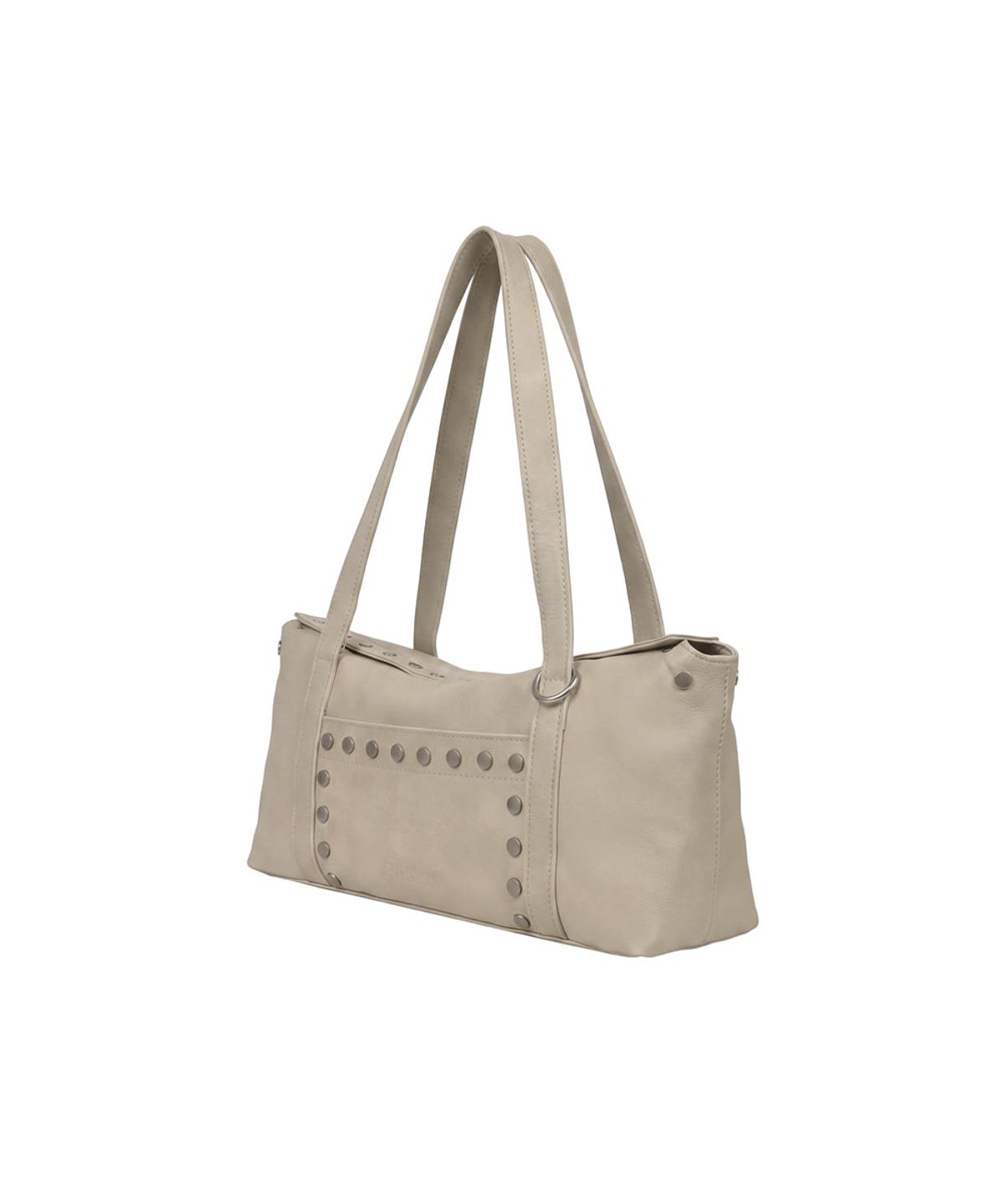 파시온(PASION) 플랫 스터드 숄더백_베이지 Flat Stud Shoulder Bag_Beige
