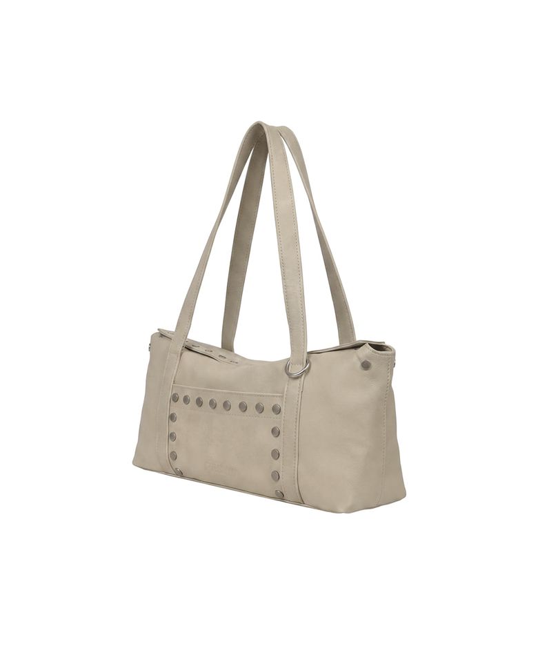 플랫 스터드 숄더백_베이지 Flat Stud Shoulder Bag_Beige