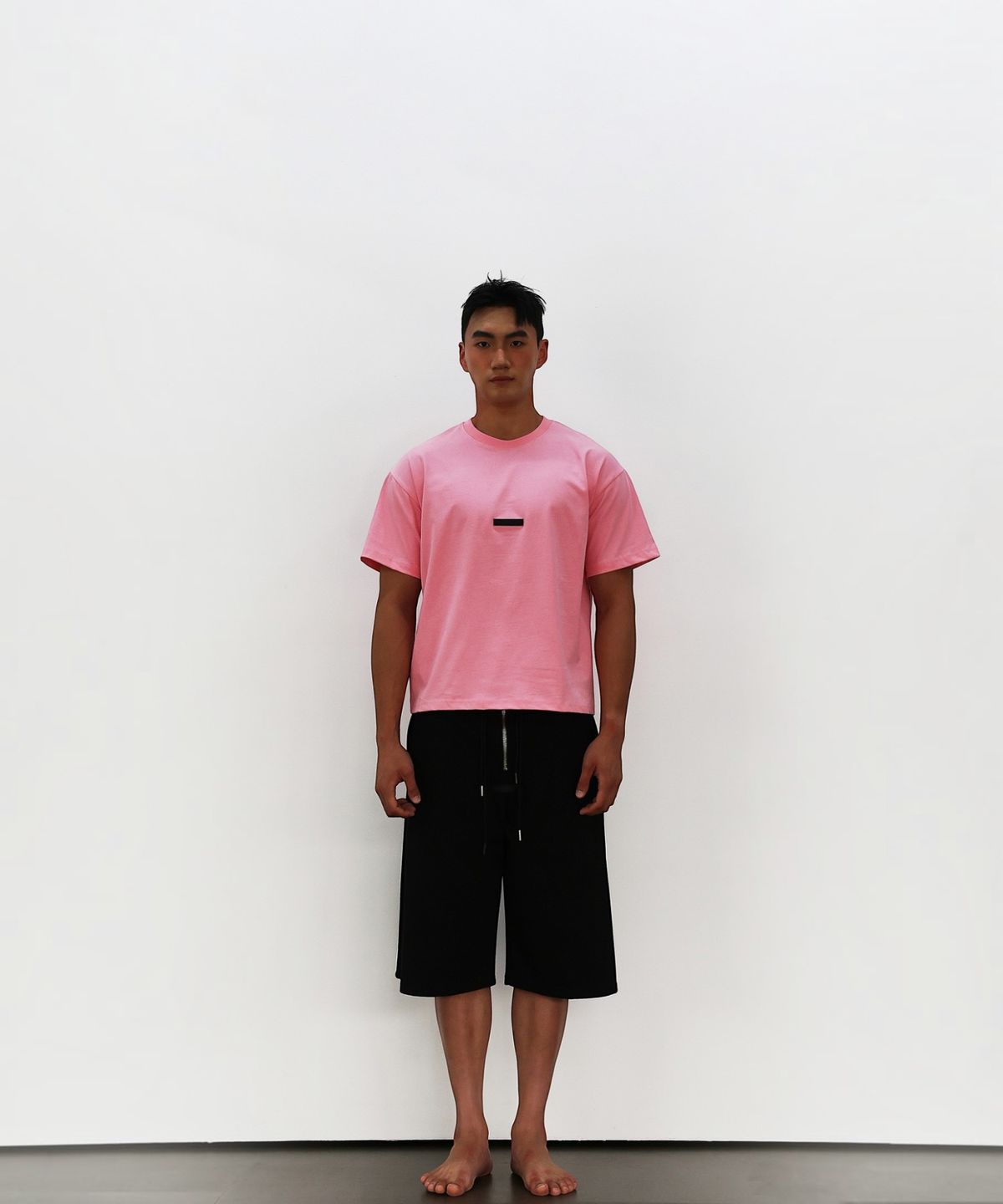 엑세스(XX) XX Back Slit Crop Over Short Sleeve T-shirt Pink