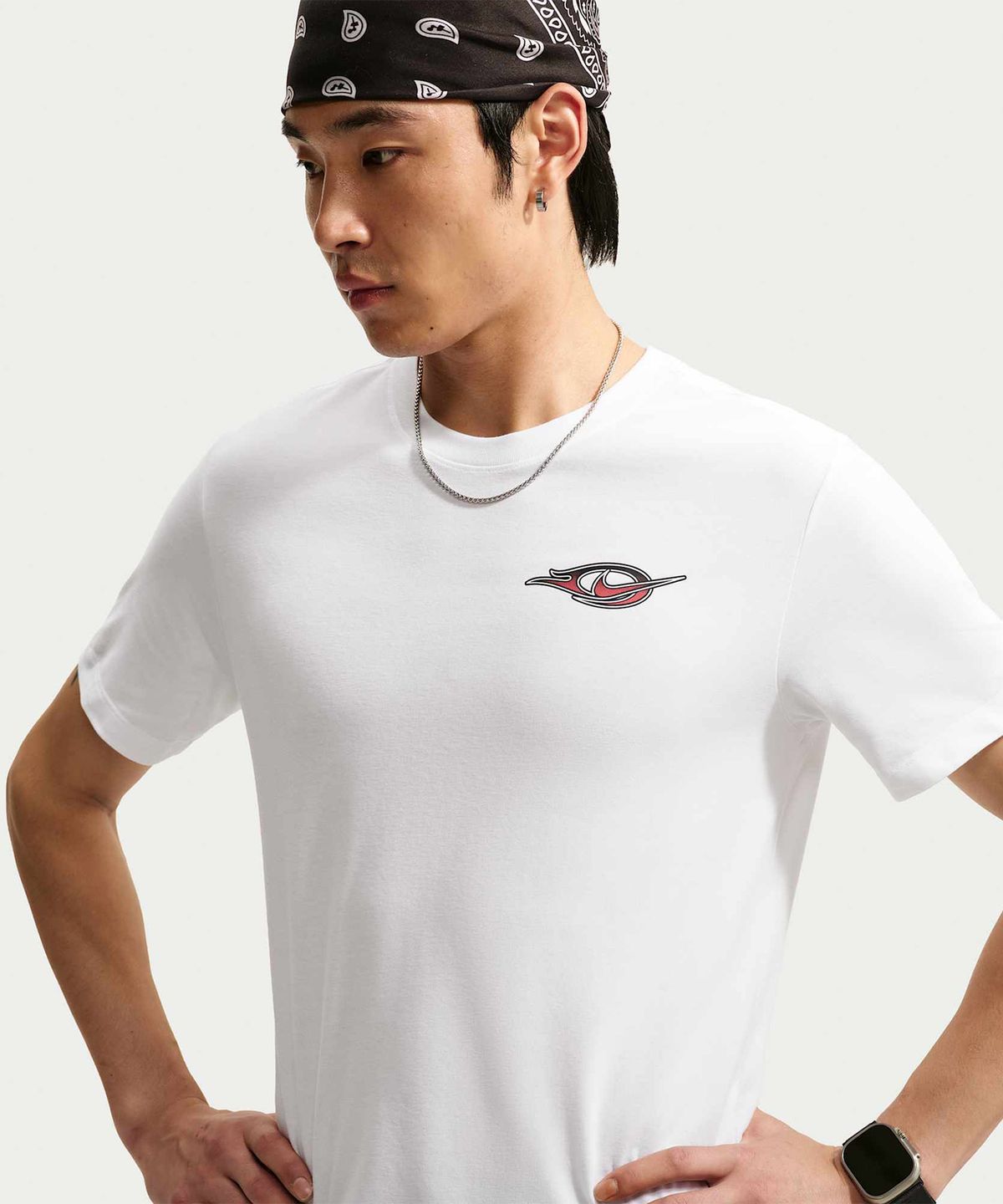 나이키(NIKE) 드라이 핏 러닝 티셔츠 M - 화이트:퓨전 레드:블랙 / IM5320-100