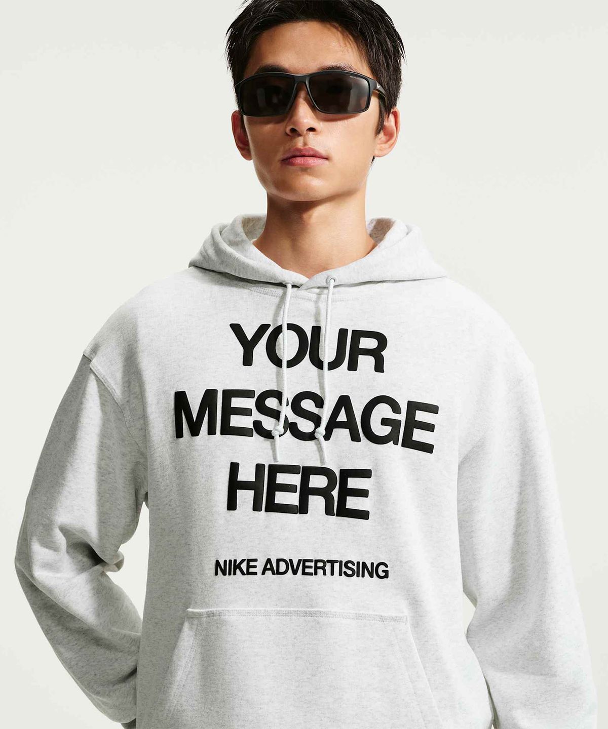 나이키(NIKE) 유어 메시지 히어 플리스 풀오버 후디 M - 버치 헤더:블랙:세이프티 오렌지 / IO1649-051