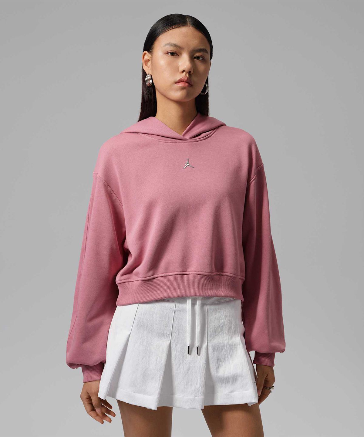 나이키(NIKE) 조던 브루클린 플리스 크롭 풀오버 후디 W - 데저트 베리 / IV7524-661
