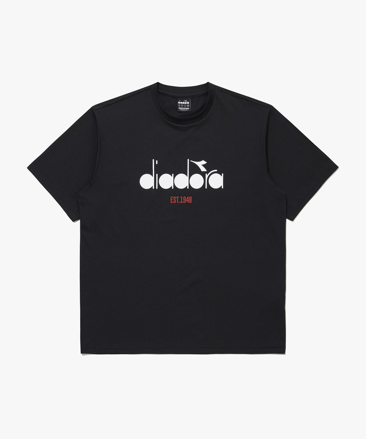 디아도라(diadora) 에어텍스 로고 반팔 티셔츠 BLACK