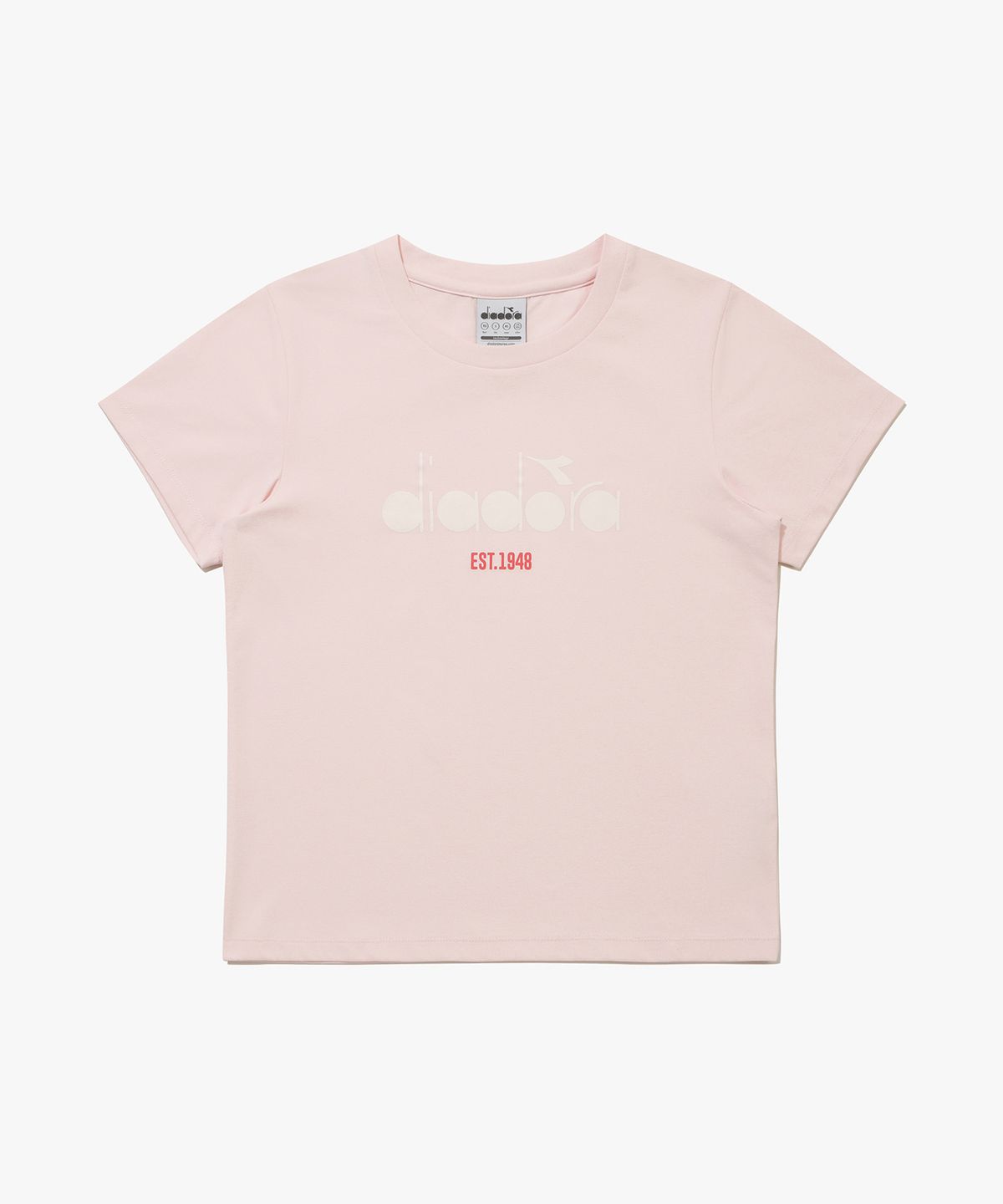 디아도라(diadora) 에어텍스 로고 반팔 티셔츠 LIGHT PINK