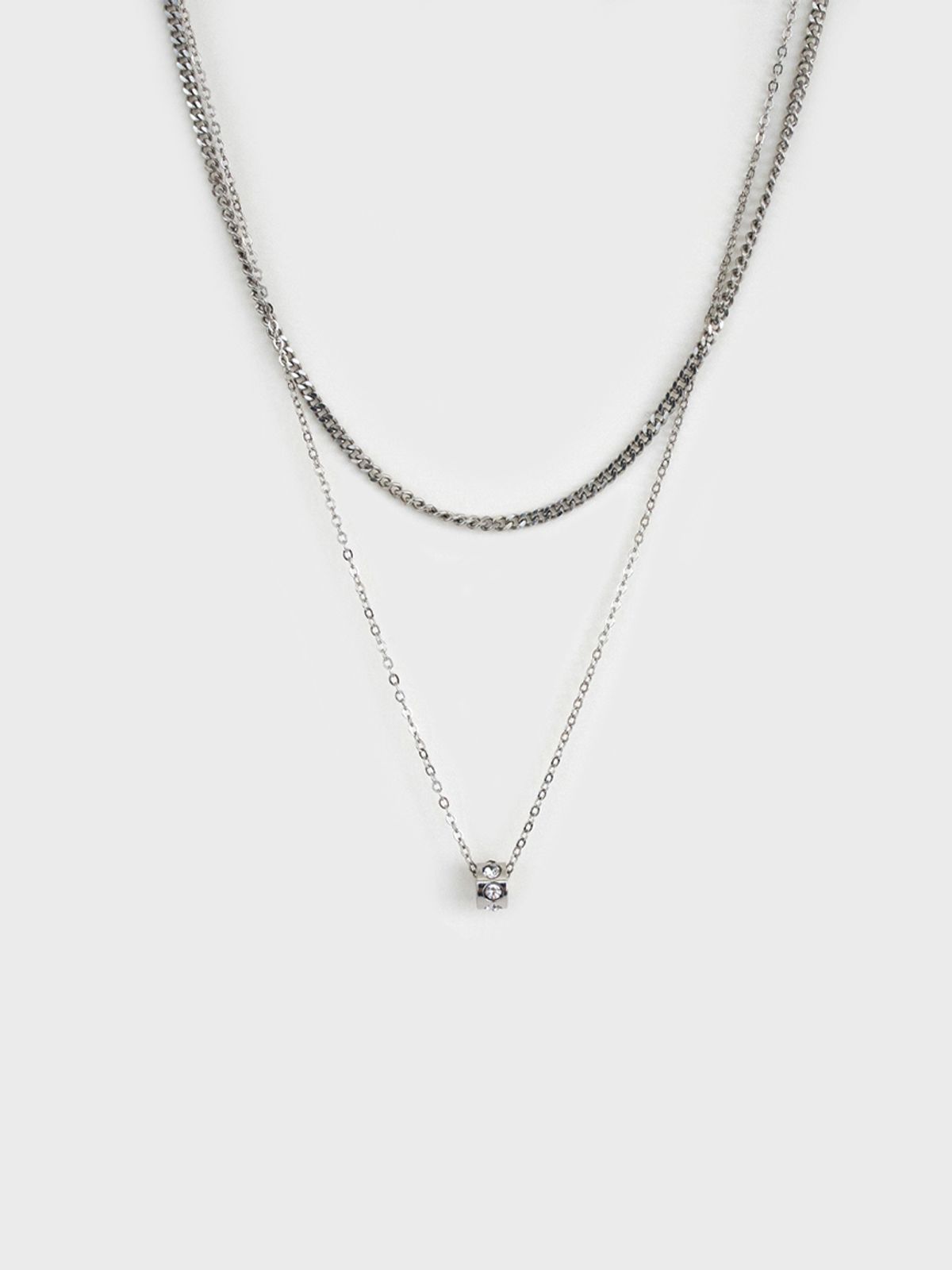 링거피스(LINGER PIECE) [Unisex] Layered rondell necklace