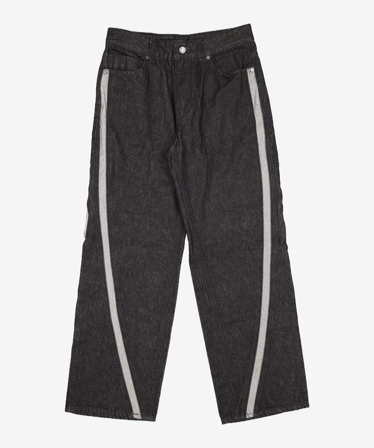 애드오프(ADDOFF) WAVE CURL LINE WIDE DENIM PANTS BLACK 48