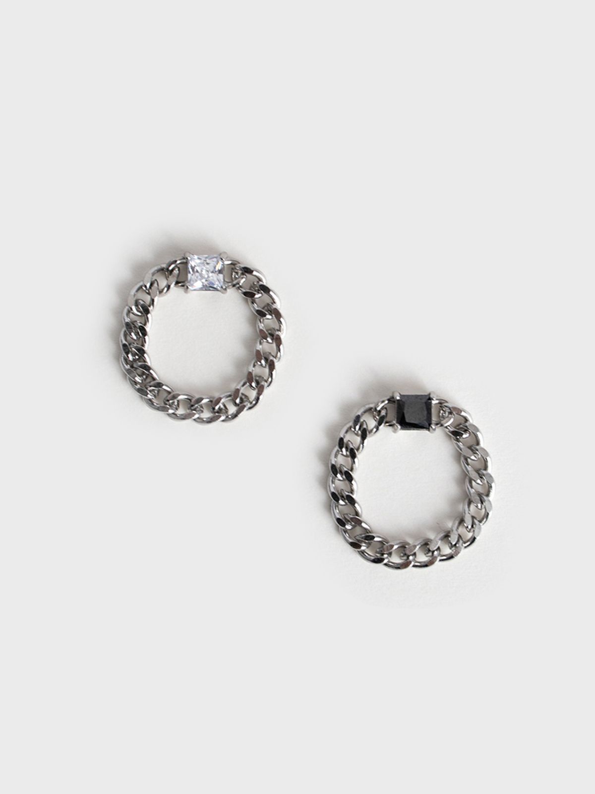 링거피스(LINGER PIECE) [Unisex] Crystal chain ring (2colors)