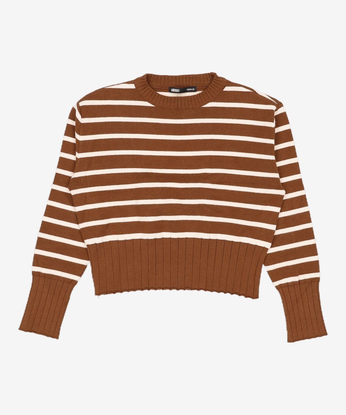 미쏘(MIXXO) 크롭 스트라이프 스웨터 MIWKAB916T S