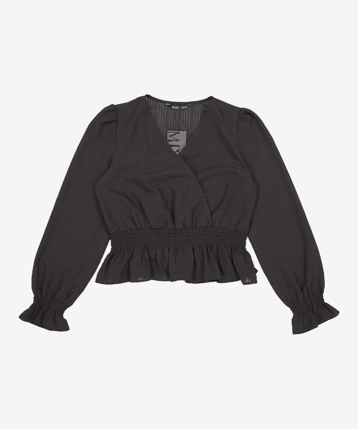 미쏘(MIXXO) 랩 페플럼 블라우스 MIWBLC911G M