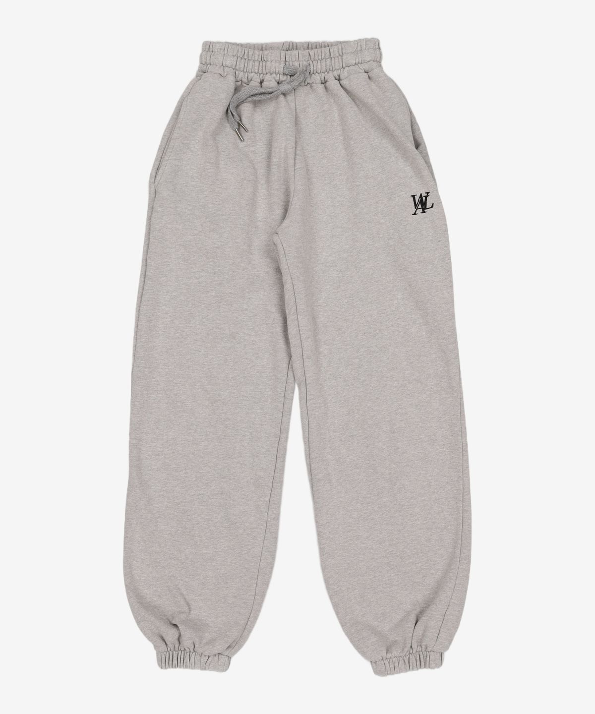 우알롱(WOOALONG) Signature jogger pants - LIGHT GREY M