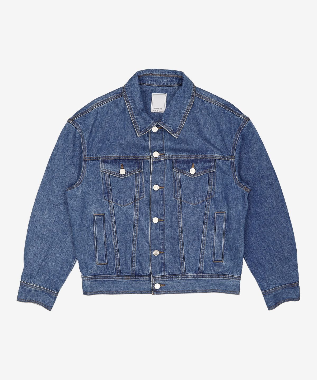 가먼트레이블(GARMENT LABLE) Proper Denim Trucker Jacket - Mid Blue S