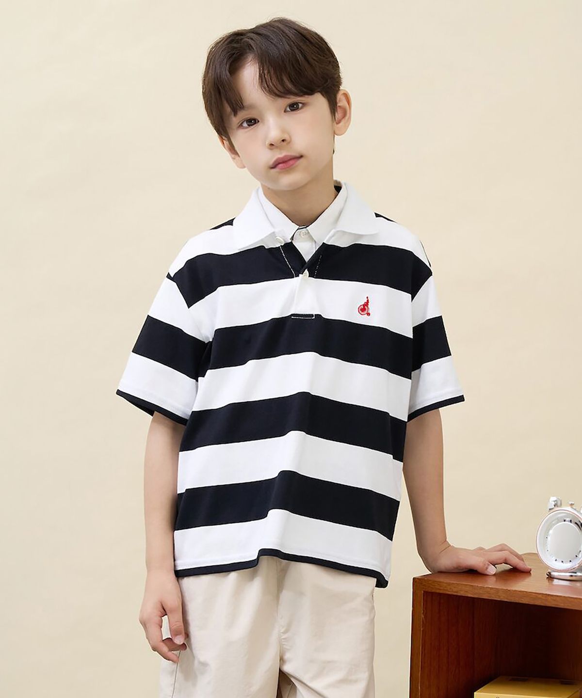 빈폴 키즈(BEANPOLE KIDS) 빅 스트라이프 칼라 상하세트  블랙 (BI6742U025)