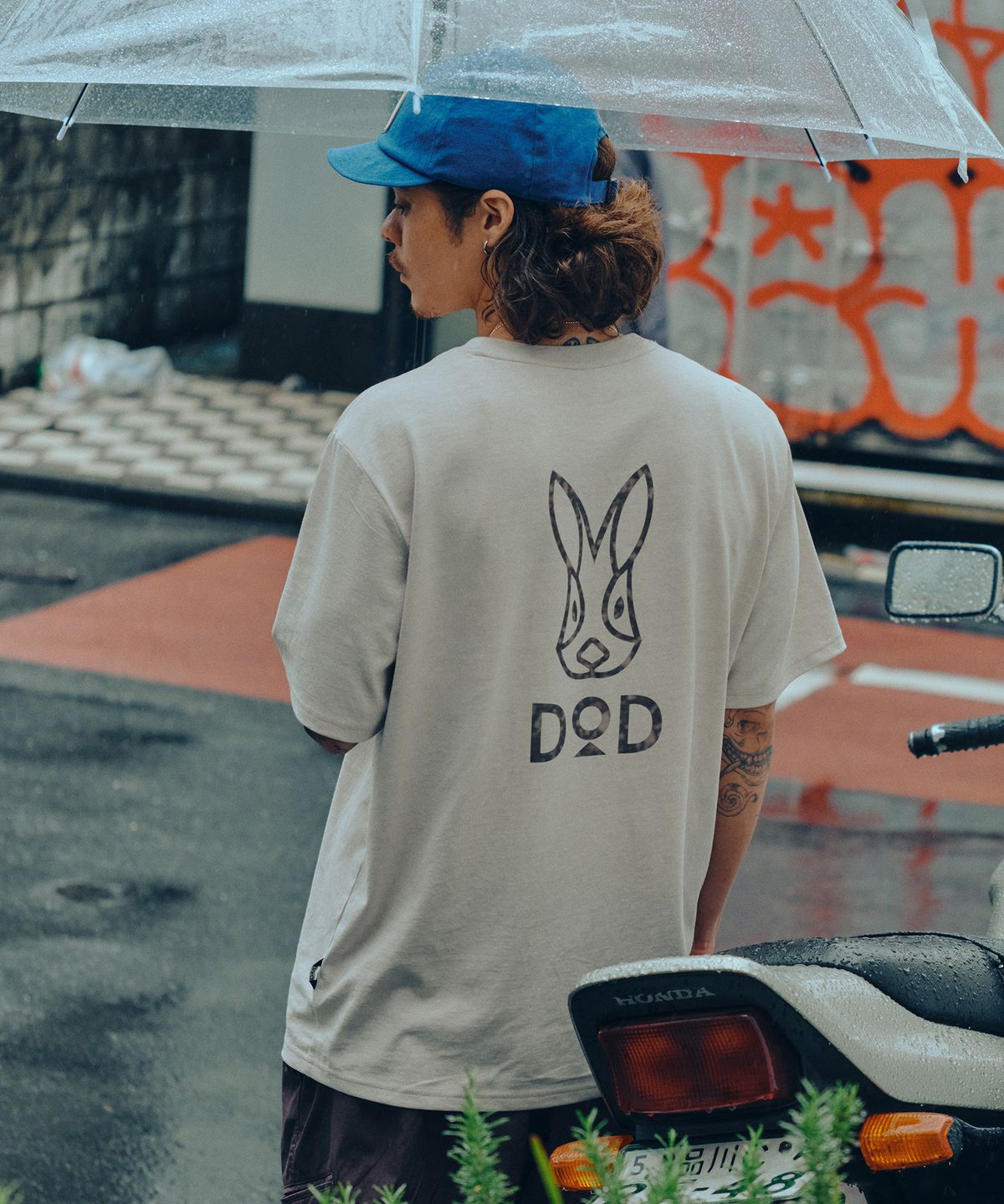디오디(DOD) 래빗 워싱 반팔 티셔츠(BEIGE)