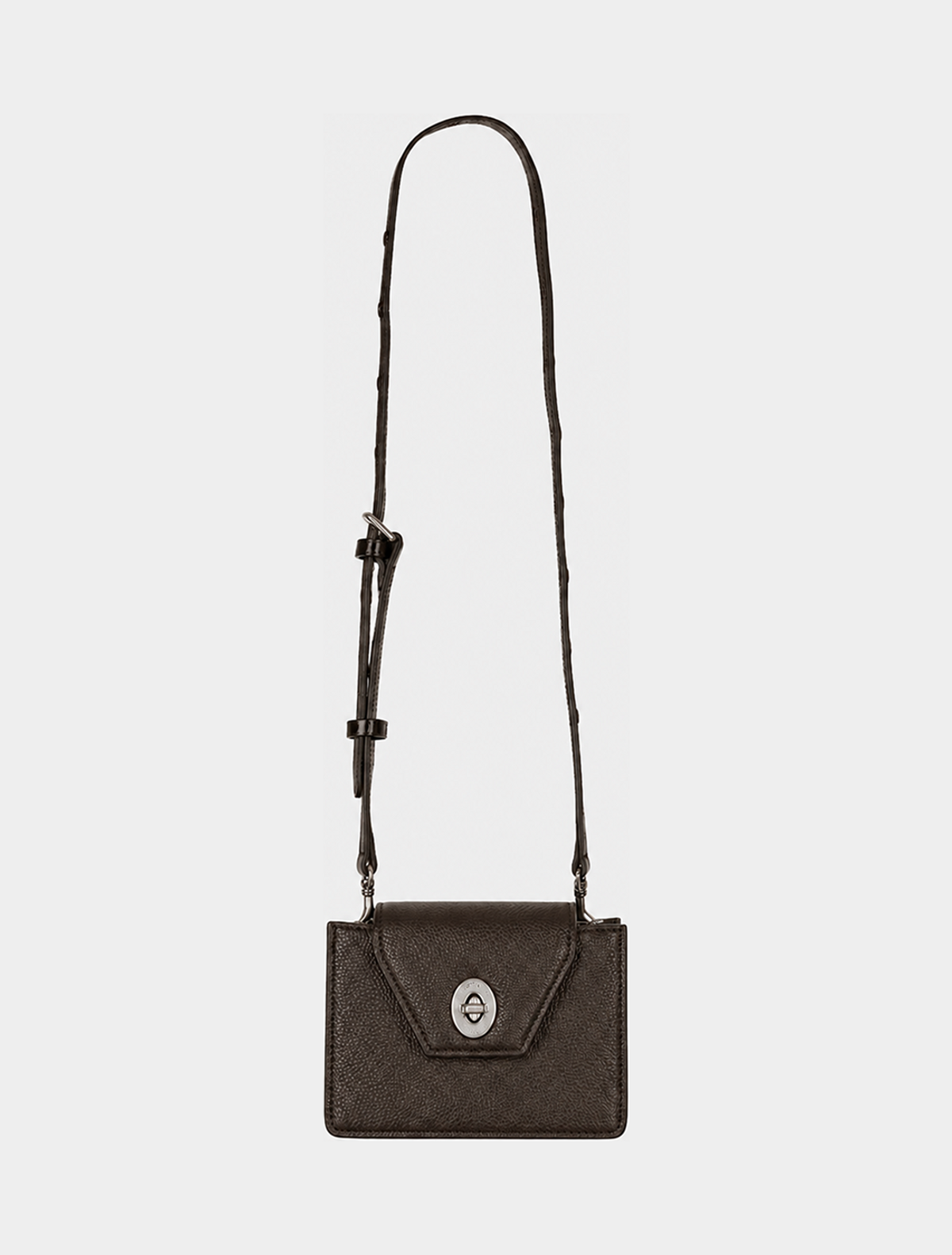 키시닝(KISYNING) Embossed Leather Travel Mini-Bag (Brown)
