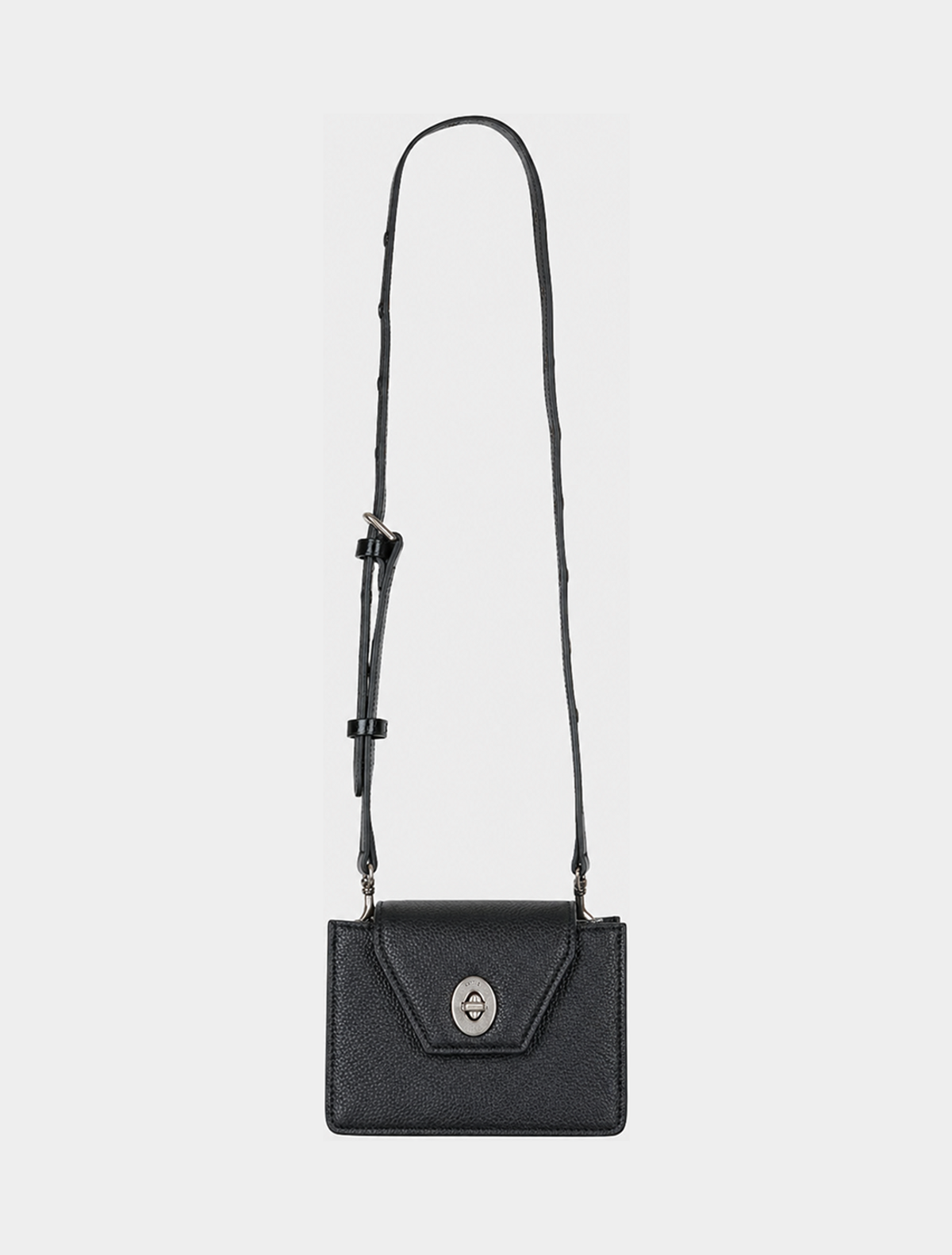 키시닝(KISYNING) Embossed Leather Travel Mini-Bag (Black)