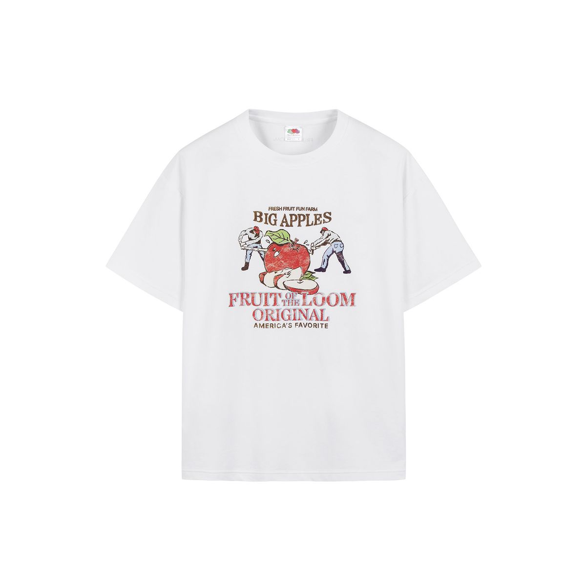 프룻오브더룸(FRUIT OF THE LOOM) 오리지널 피그먼트 애플 반팔티셔츠(WHITE)